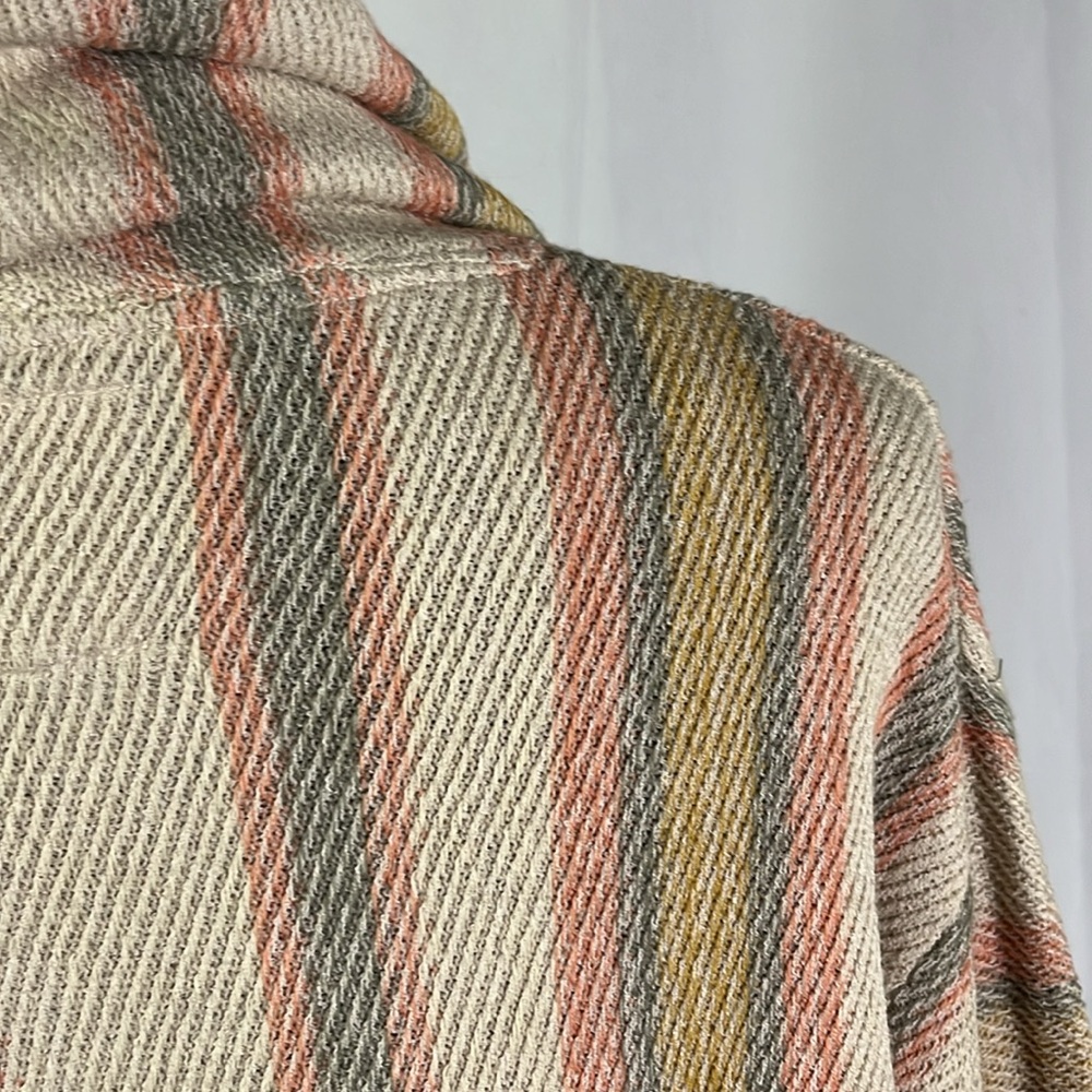 🛍 6 for $35 • Rip Curl Sand Multicolor Striped My Tide Lace Up Poncho Hoodie - Picture 13 of 16